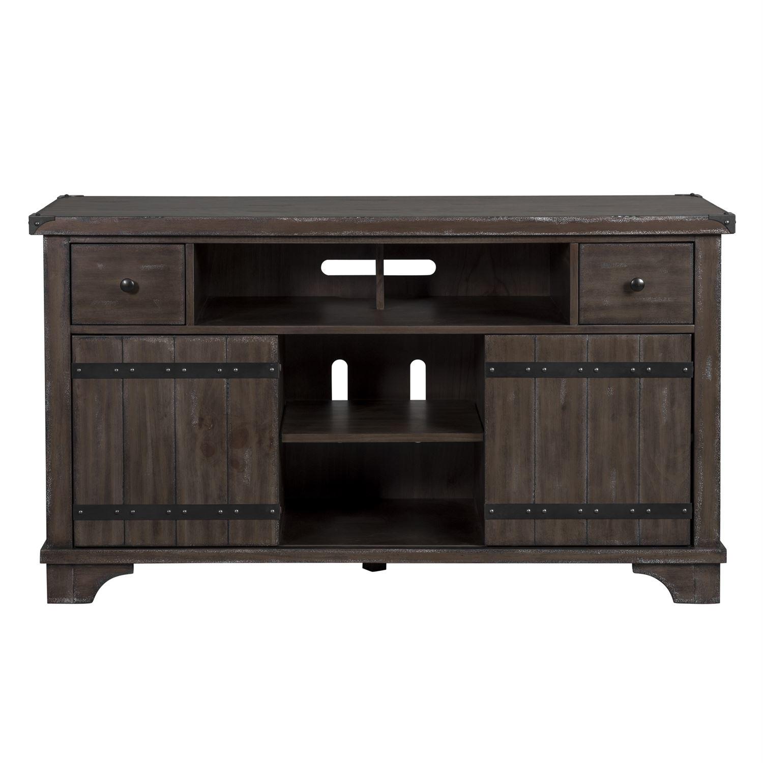 

    
Rustic Gray Wood TV Stand Aspen Skies (416-OT) Liberty Furniture

