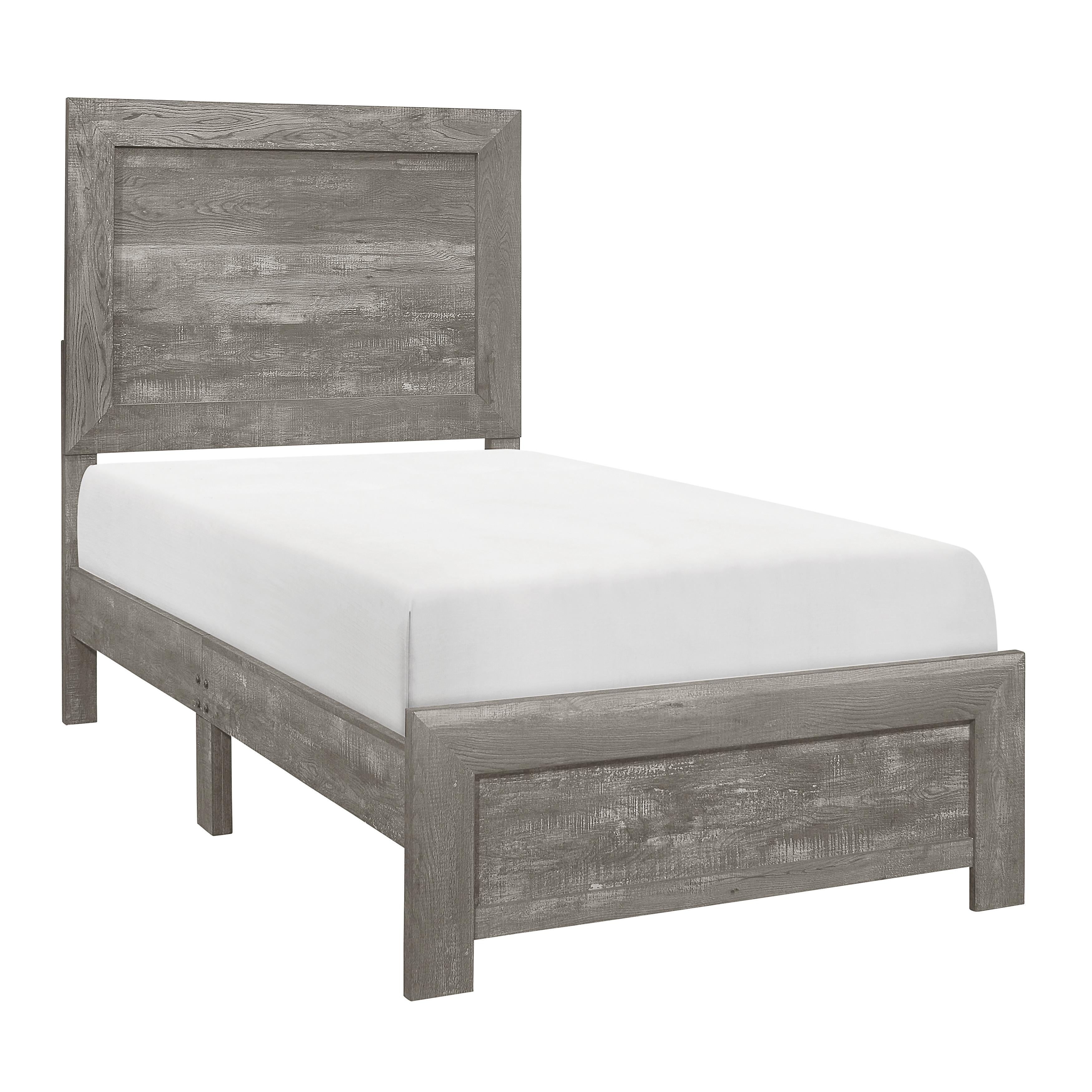

    
Rustic Gray Wood Twin Bed and 2 Nightstands Homelegance 1534GYT-1 Corbin
