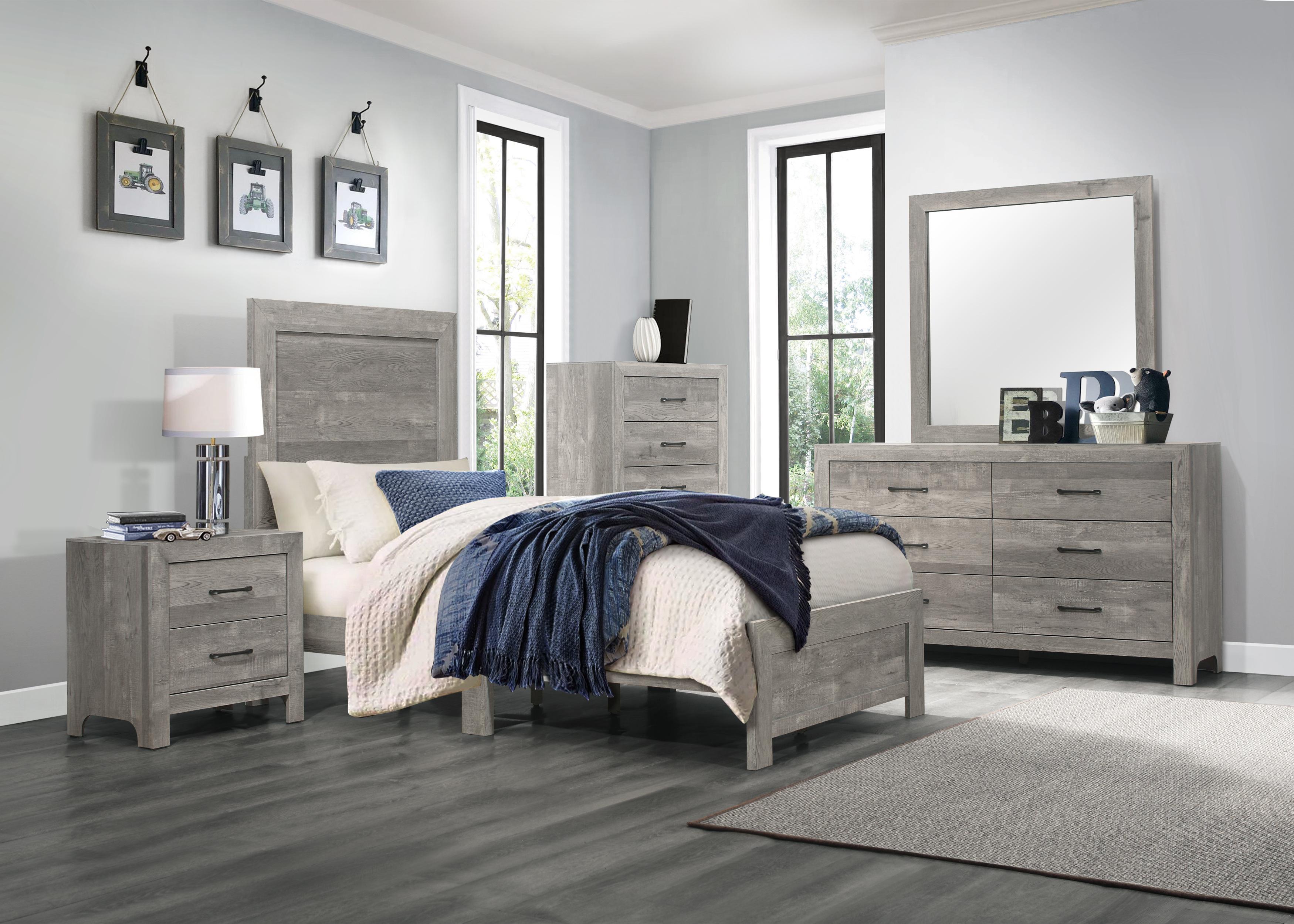 

    
Rustic Gray Wood Twin Bedroom Set 5pcs Homelegance 1534GYT-1 Corbin
