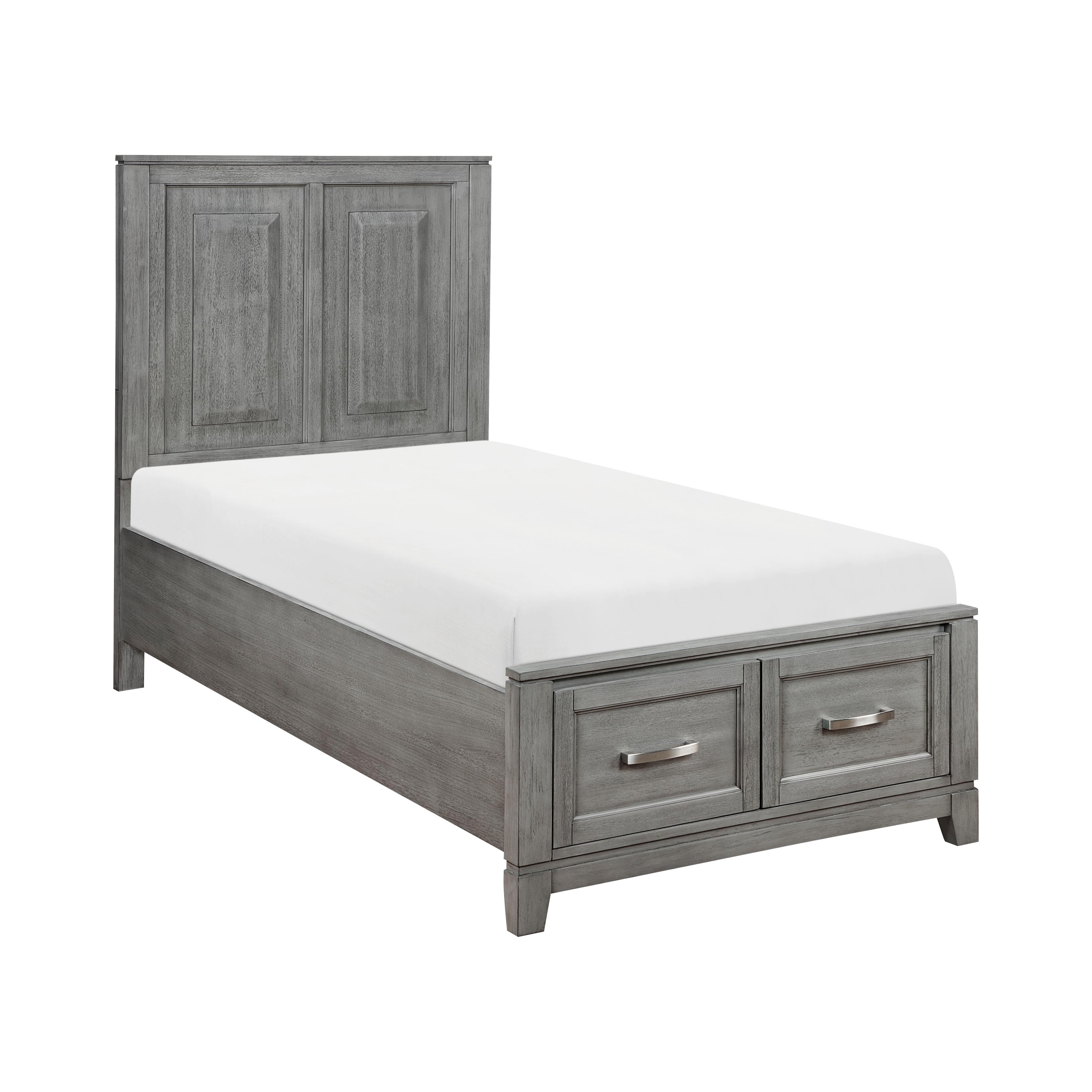 Transitional, Rustic Platform Bed Garretson Twin Platform Bed 1450T-1-T 1450T-1-T in Gray 