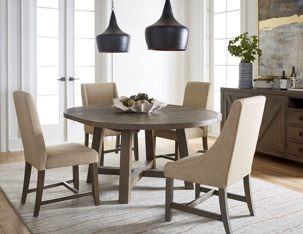 

    
Rustic Grey Finish Farmhouse Oval Dining Table Set 5Pcs TARYN by Modus Furniture
