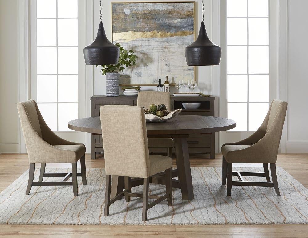 

    
Rustic Grey Finish Farmhouse Oval Dining Table Set 5Pcs TARYN by Modus Furniture
