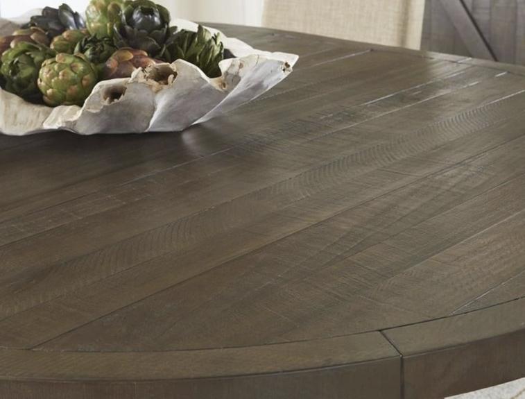 

    
Rustic Grey Finish Farmhouse Oval Dining Table TARYN by Modus Furniture

