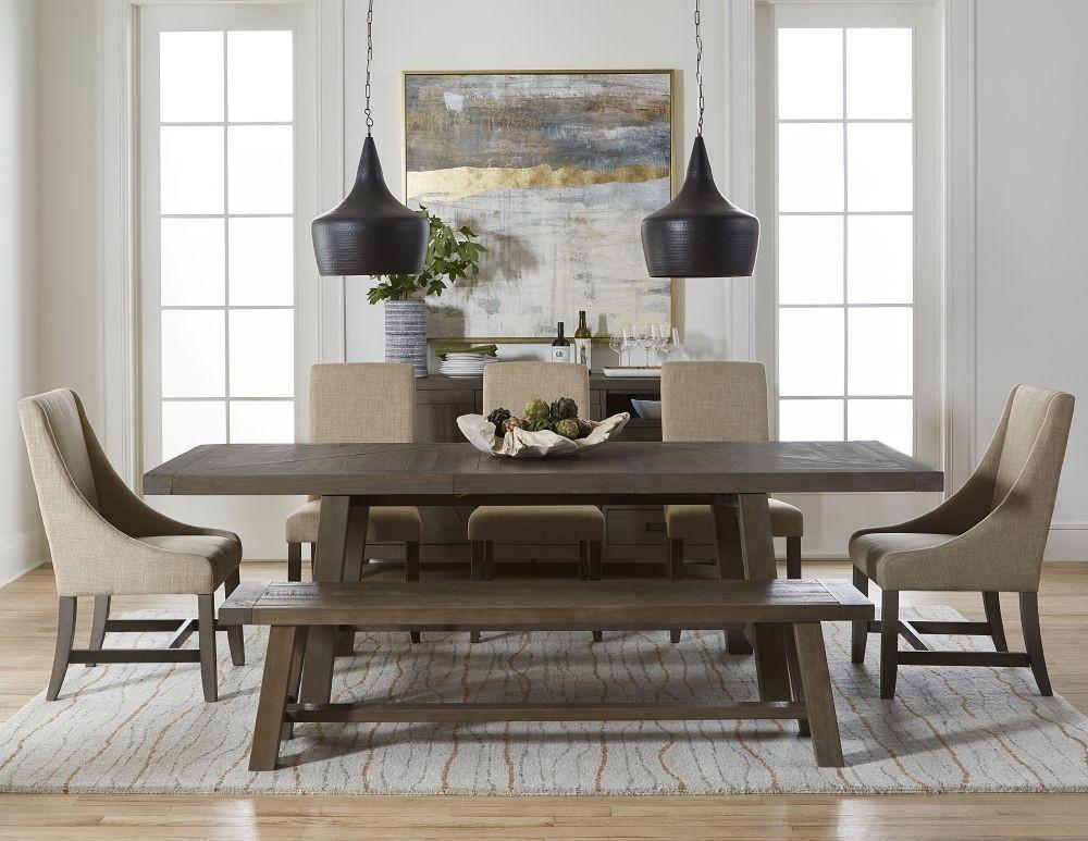

    
Rustic Grey Finish Farmhouse Rectangular Dining Table Set 7Pcs TARYN by Modus Furniture
