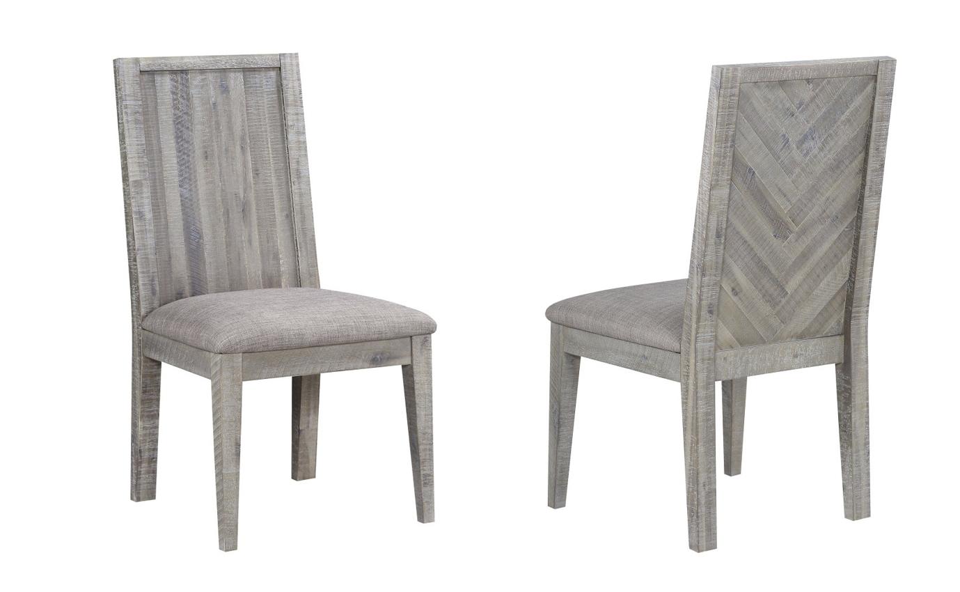 Contemporary, Rustic Dining Chair Set ALEXANDRA 5RS363B-2PC in Latte, Light Grey Fabric
