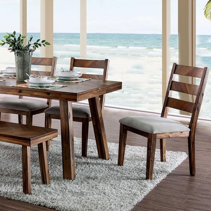 

    
Rustic Light Oak Solid Wood Dining Room Set 5pcs Furniture of America Signe
