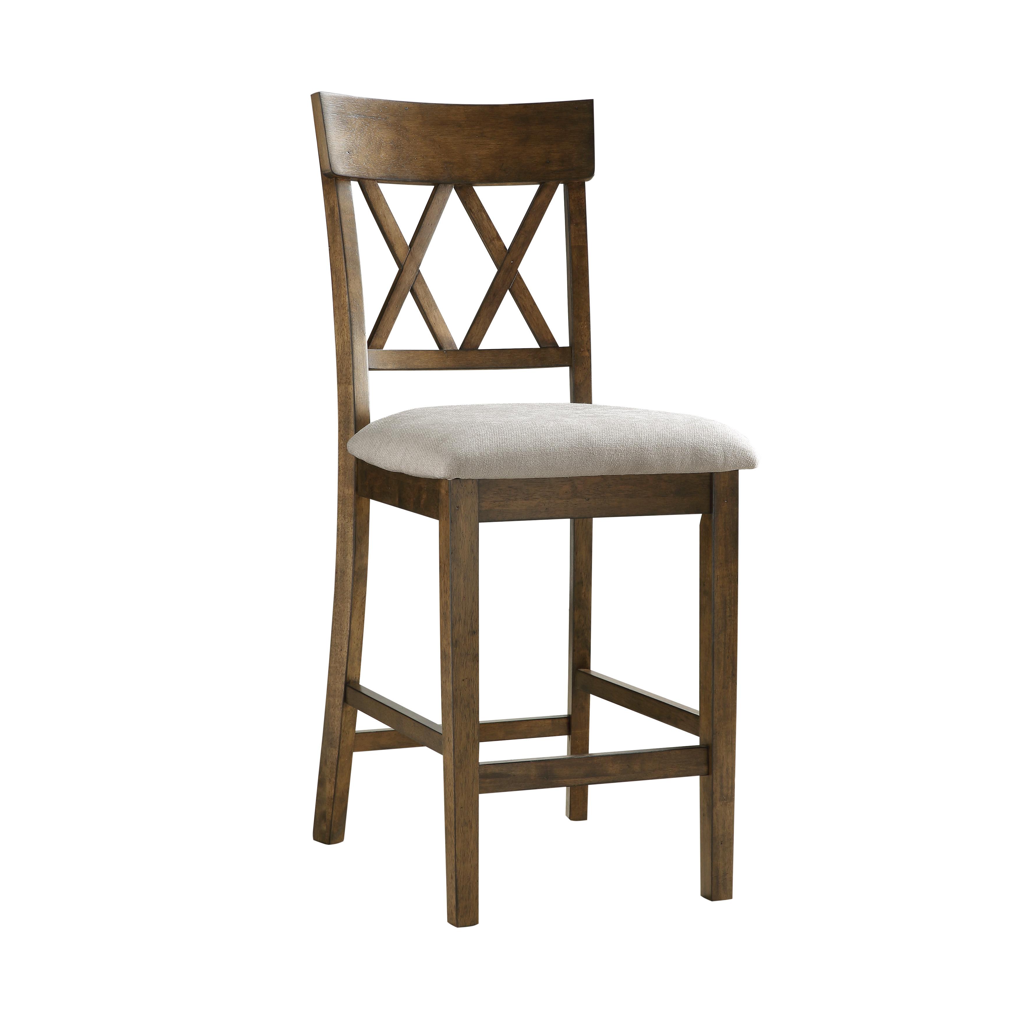 Rustic Counter Height Chair 5716RFAK-24S2 Balin 5716RFAK-24S2 in Oak Polyester