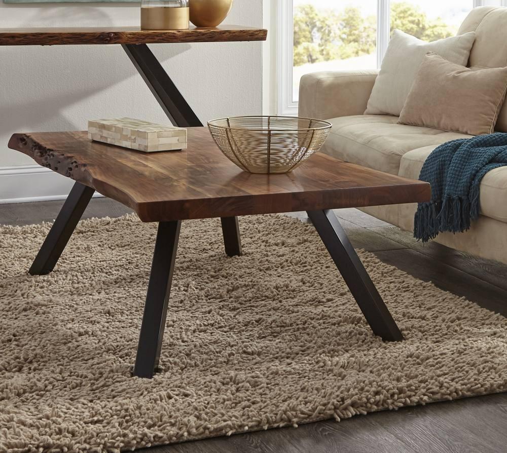 

    
Rustic Live Edge Solid Acacia Coffee Table Set 2Pcs REESE by Modus Furniture
