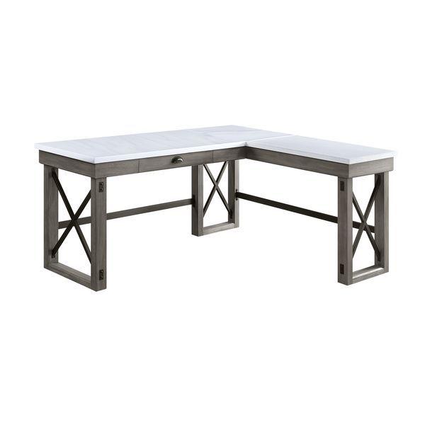 

    
Rustic Marble Top & Weathered Gray Finish Writing Desk by Acme OF00056 Talmar
