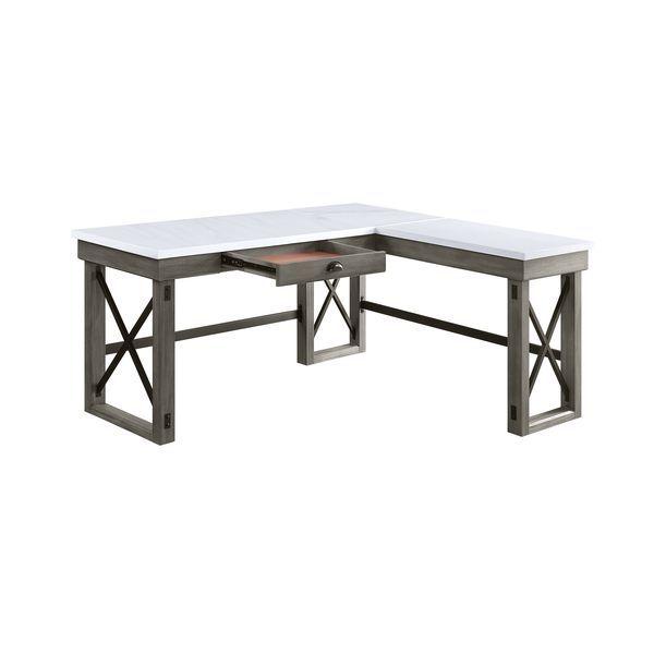 

    
Rustic Marble Top & Weathered Gray Finish Writing Desk by Acme OF00056 Talmar
