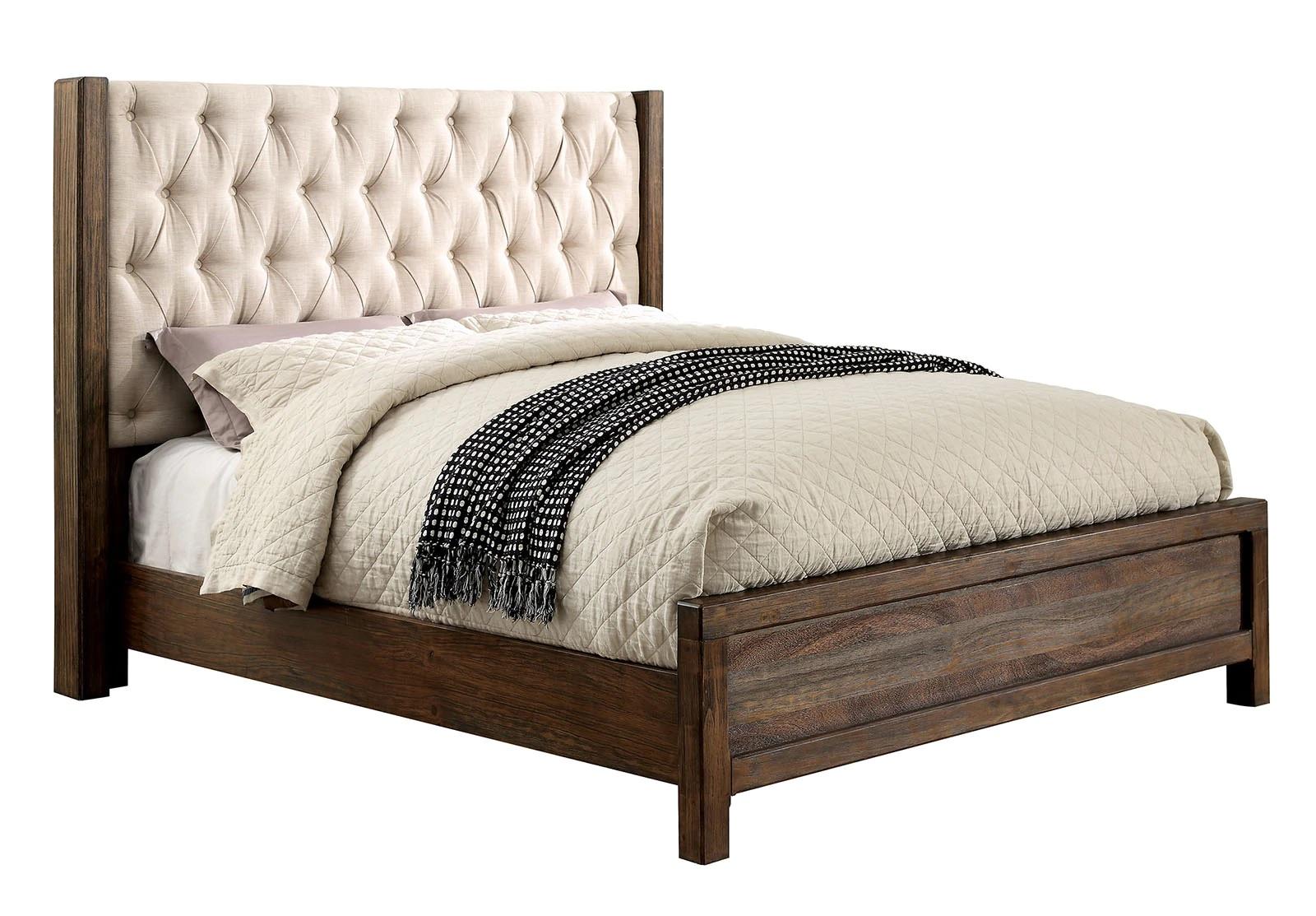 Rustic Panel Bed CM7577-CK Hutchinson CM7577-CK in Natural 