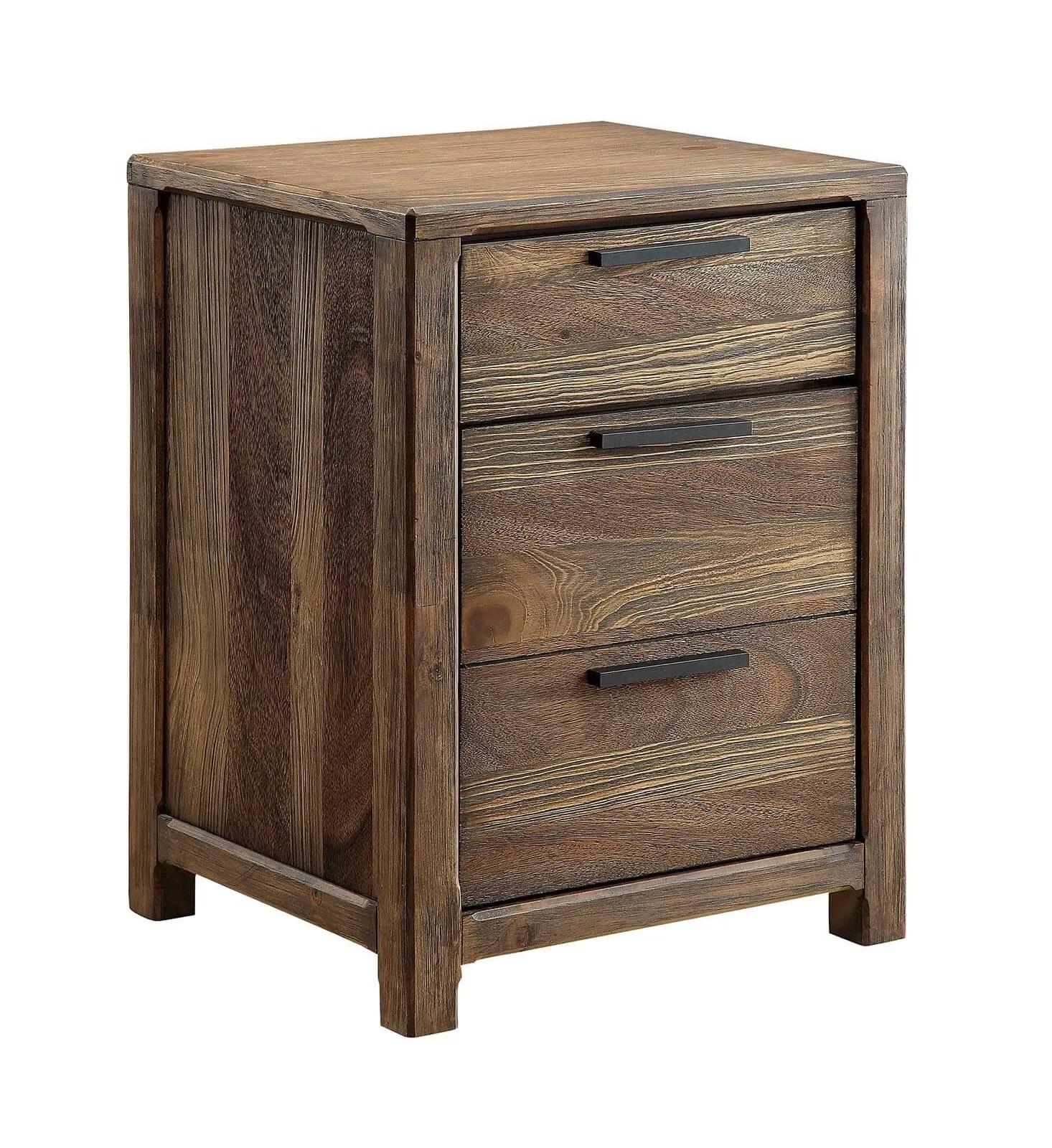 

    
Rustic Natural & Beige Solid Wood Nightstand Furniture of America CM7576N Hankinson
