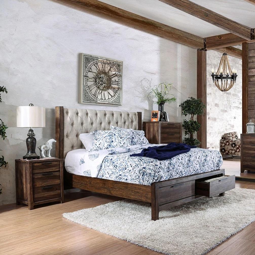 

    
Rustic Natural & Beige Solid Wood Queen Bedroom Set 3pcs Furniture of America CM7577DR-Q Hutchinson
