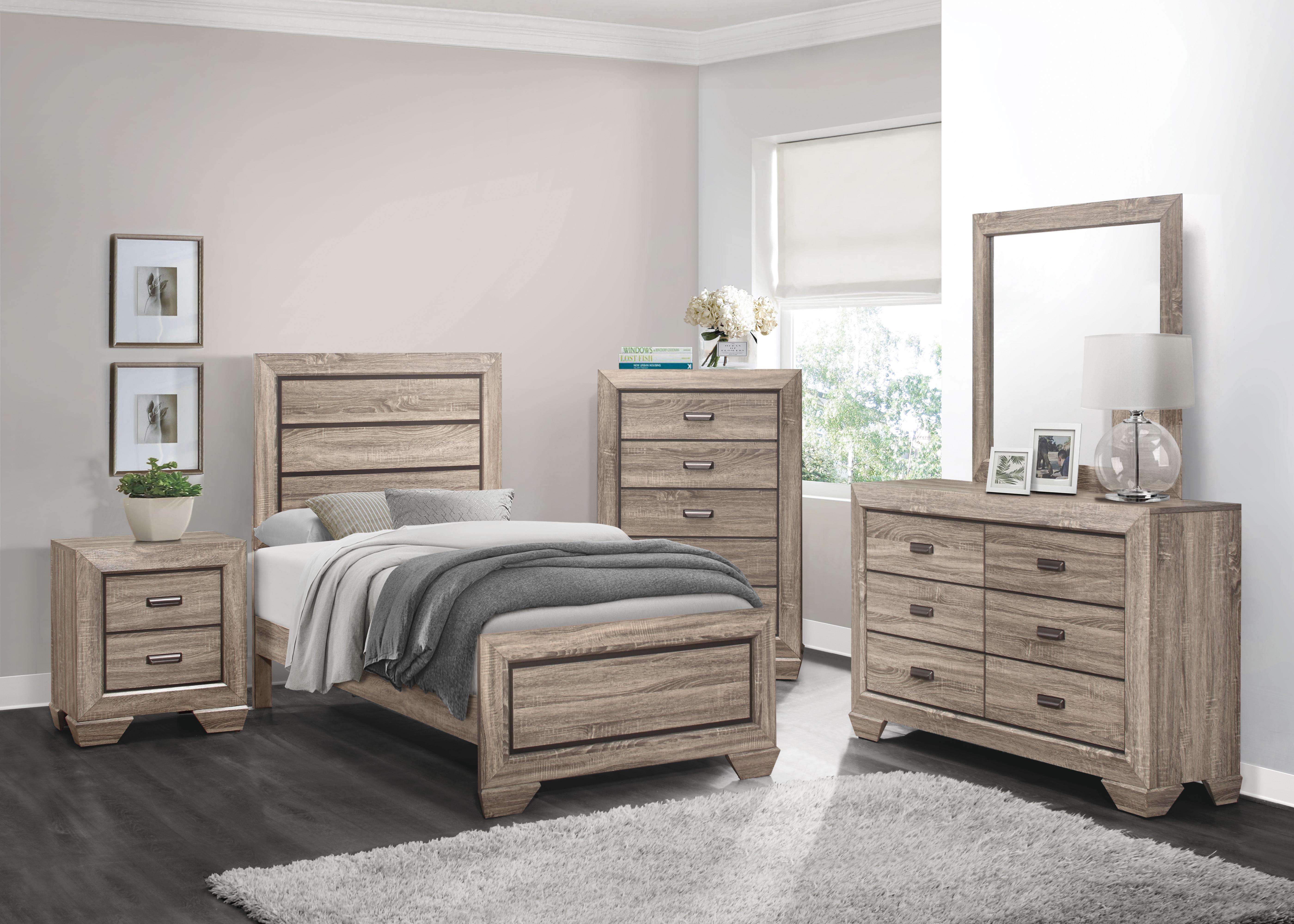

    
Rustic Natural Finish Wood Twin Bedroom Set 6pcs Homelegance 1904T-1* Beechnut
