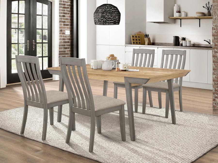 Rustic, Farmhouse Dining Table Set Nogales Dining Table Set 5PCS 109811-T-5PCS 109811-T-5PCS in Natural, Gray 
