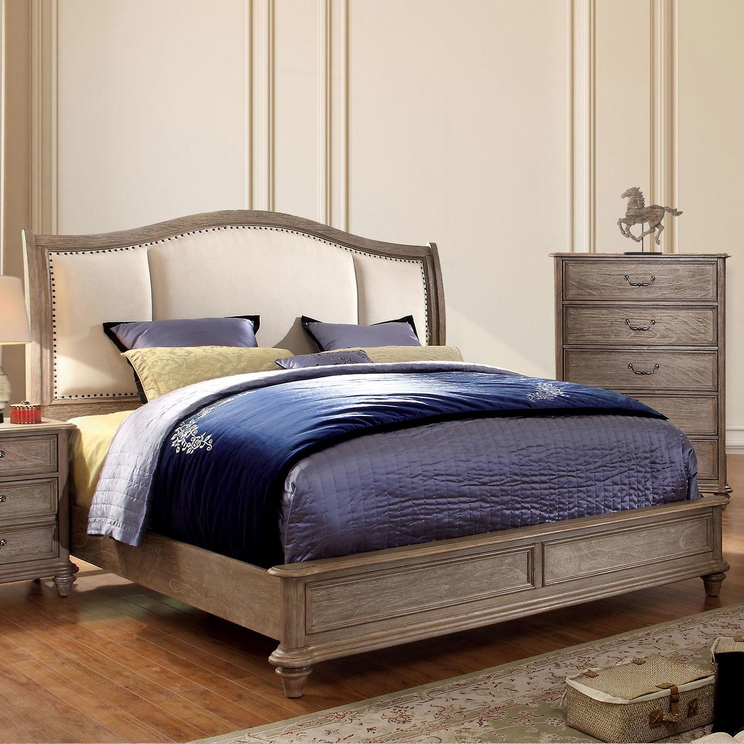 

    
Rustic Natural & Ivory Solid Wood CAL Bed Furniture of America CM7612-CK Belgrade
