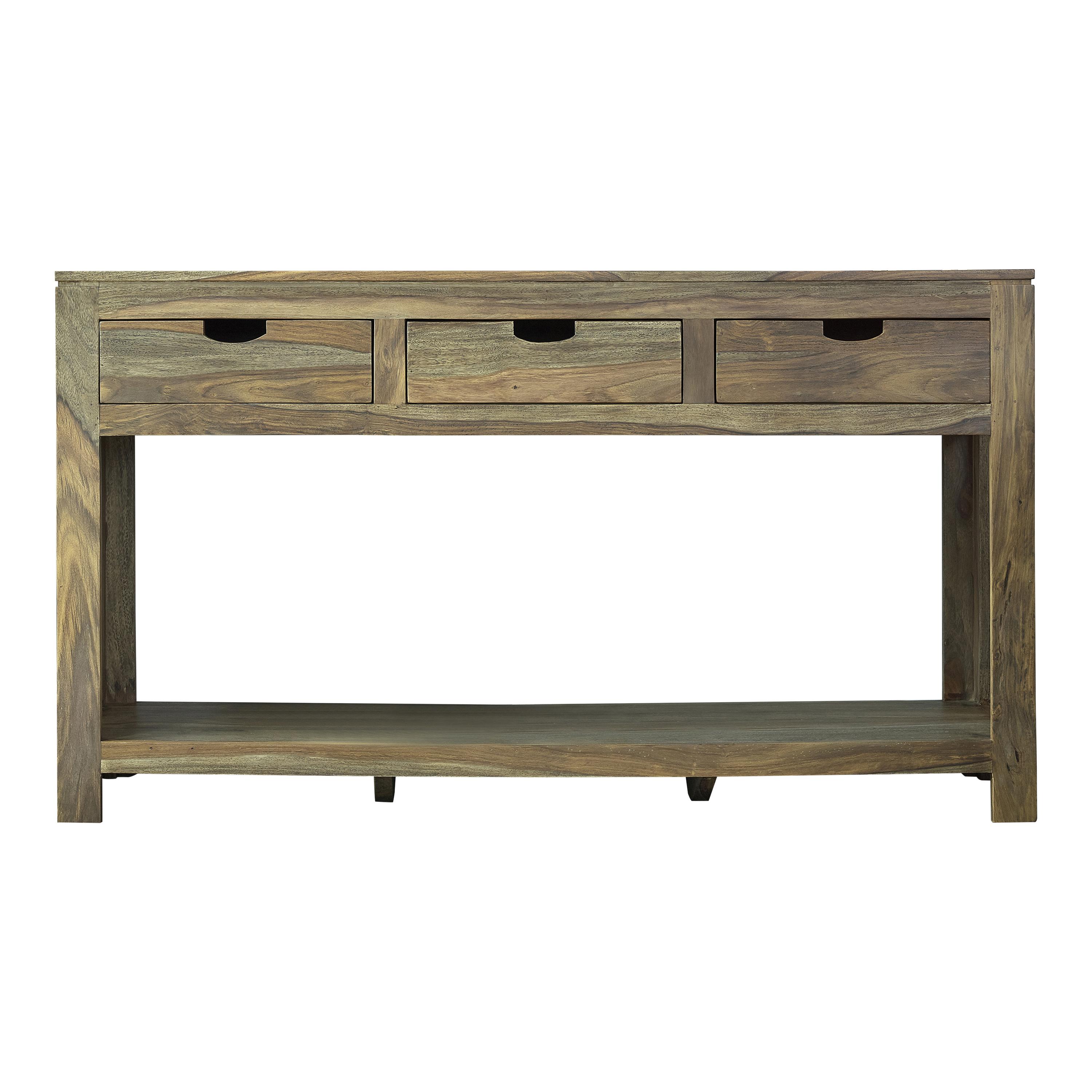 

    
Rustic Natural Solid Sheesham Wood Console Table Coaster 952853
