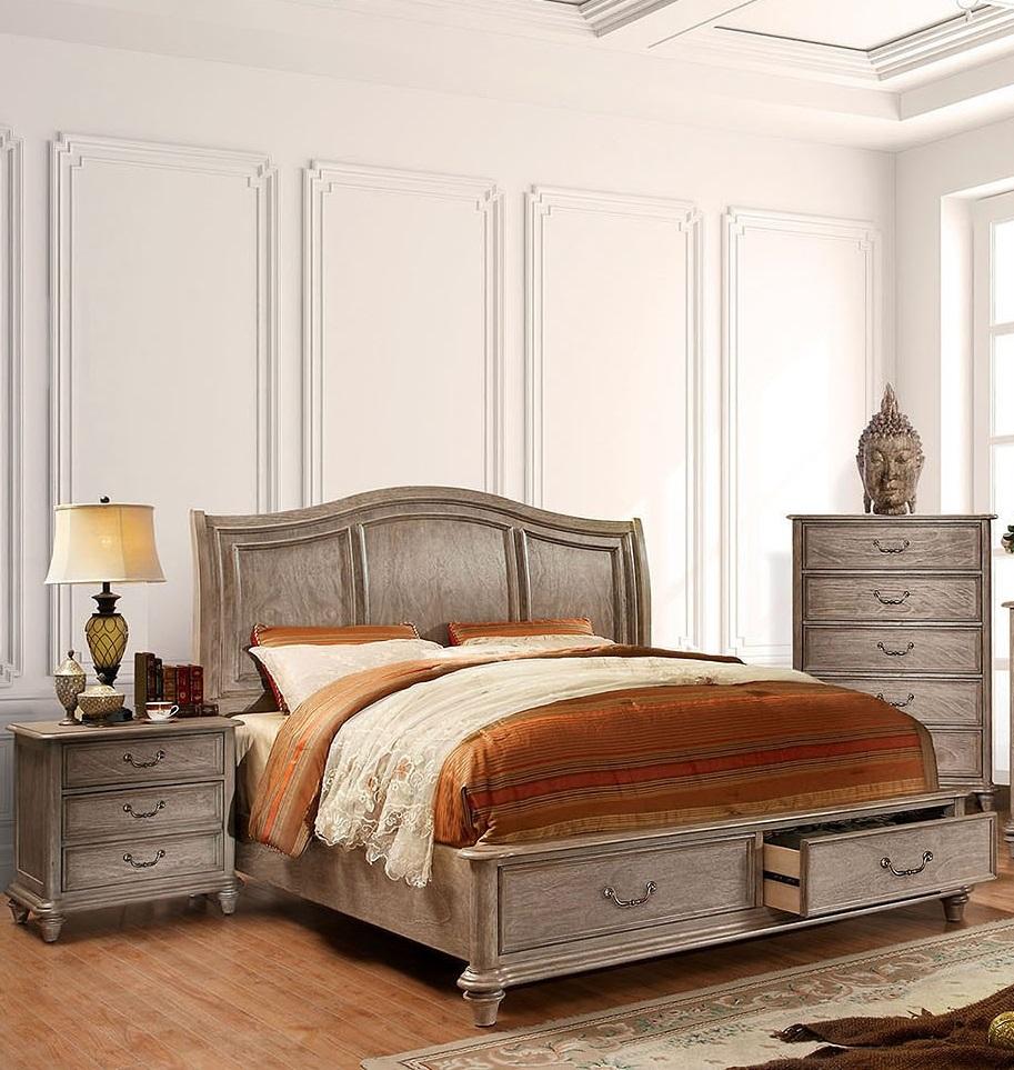 

    
Rustic Natural Solid Wood CAL Bedroom Set 3pcs Furniture of America CM7613-CK Belgrade

