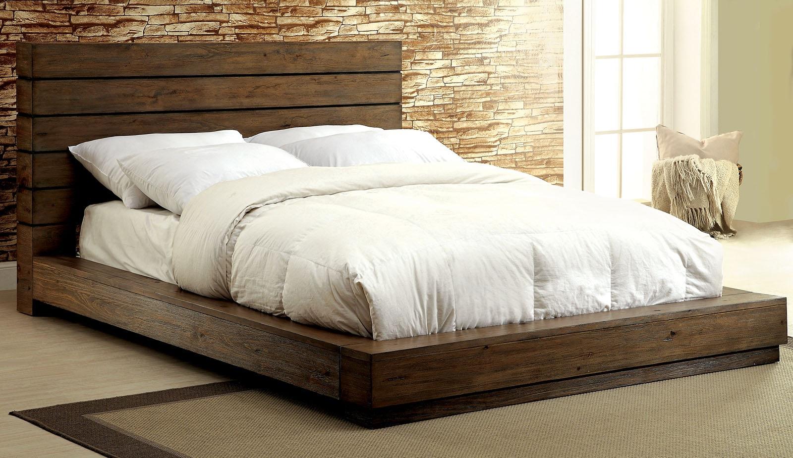 

    
Rustic Natural Solid Wood CAL Bedroom Set 6pcs Furniture of America CM7623-CK Coimbra
