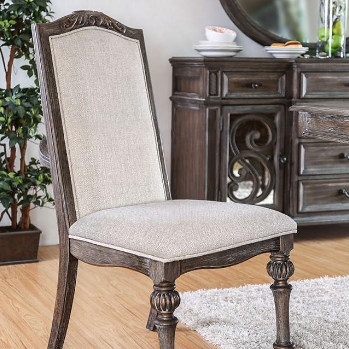Rustic Dining Chair Set CM3150SC-2PK Arcadia CM3150SC-2PK in Rustic Brown Fabric