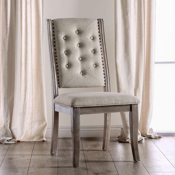 Rustic Dining Chair Set CM3577SC Patience CM3577SC-2PC in Natural Fabric