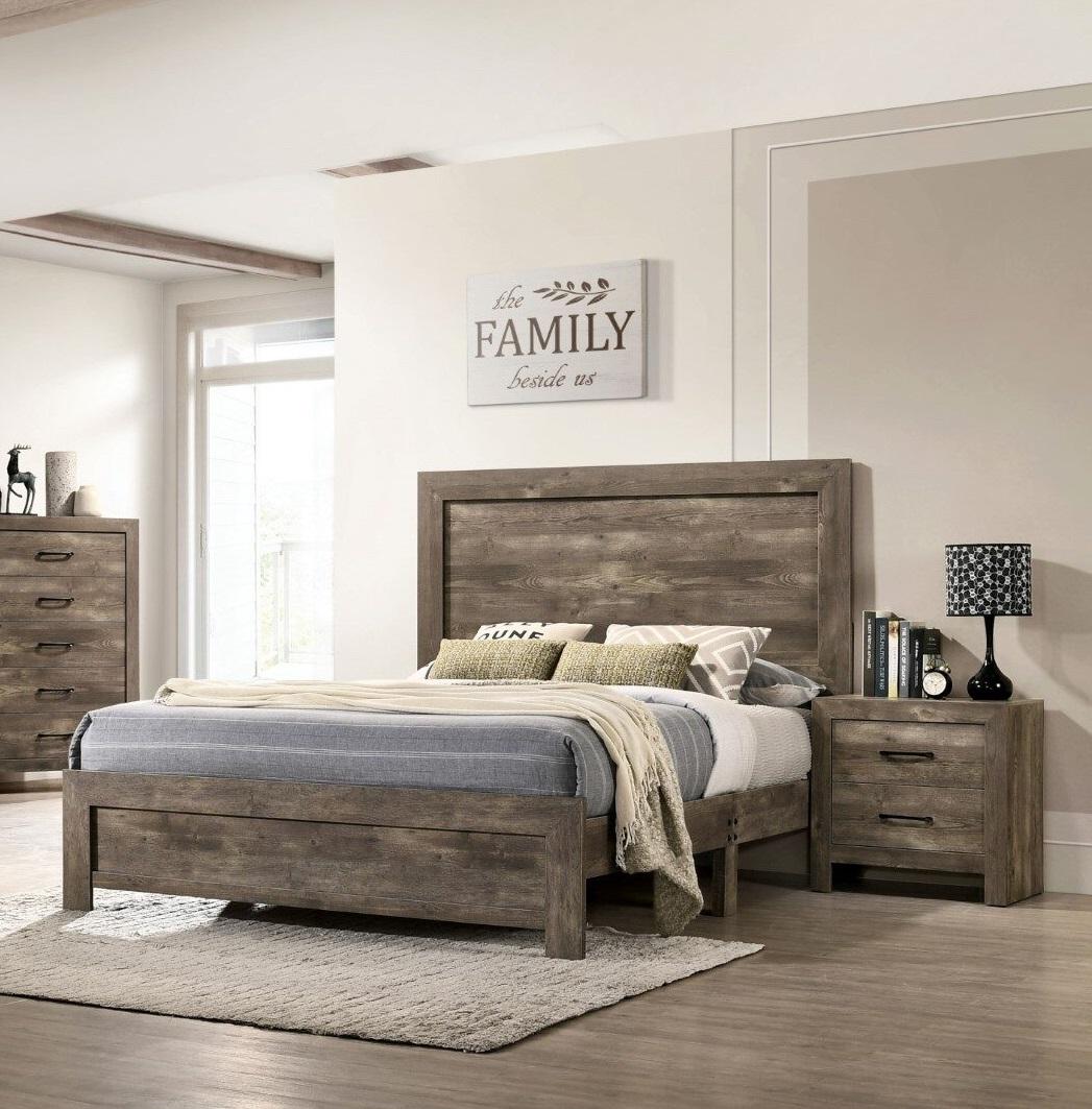 

    
Rustic Natural Tone Wood King Bed Furniture of America CM7148 Larissa
