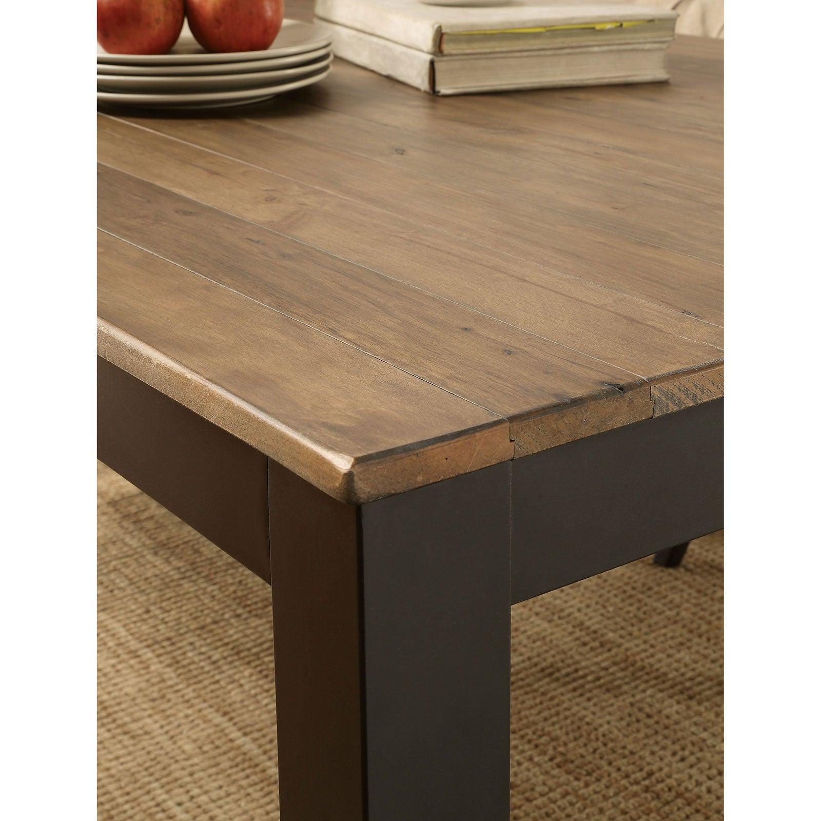 

    
Rustic Oak & Beige Solid Wood Dining Room Set 7pcs Furniture of America Marshall
