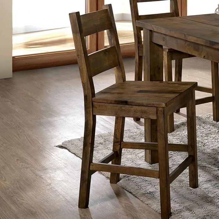 

    
Rustic Oak Solid Wood Counter Height Table Set 5pcs Furniture of America Kristen

