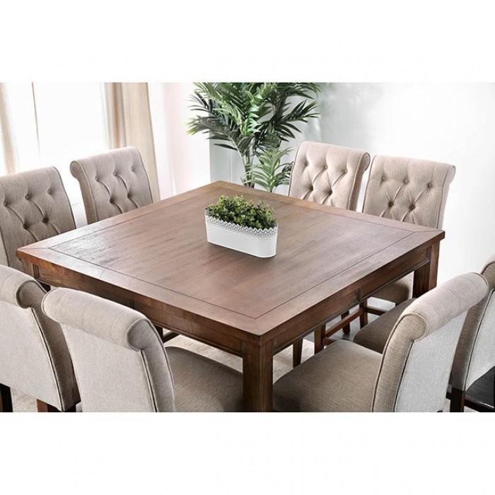 

                    
Furniture of America CM3324A-PT-Set-9 Sania Counter Dining Set Brown Oak Fabric Purchase 
