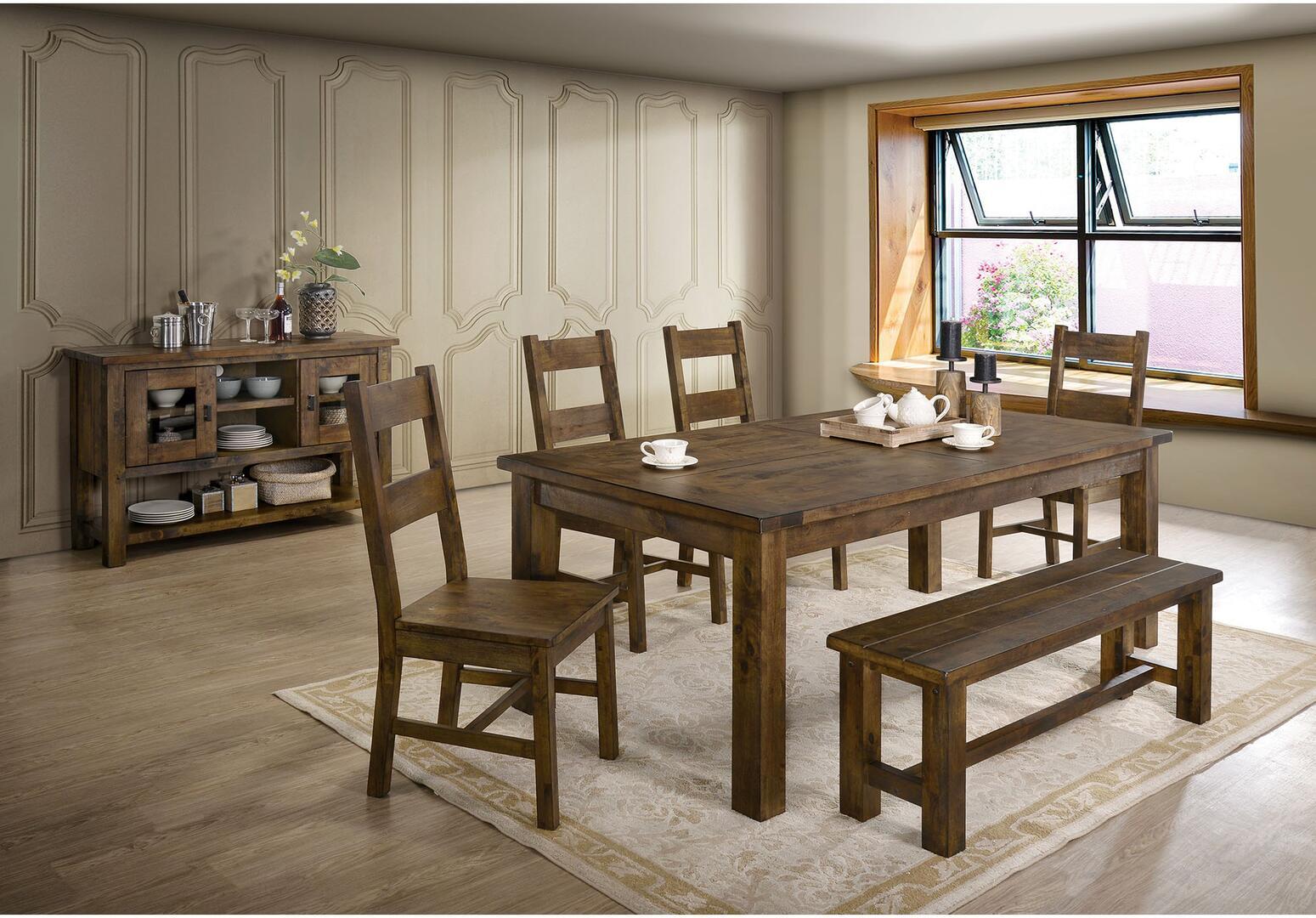 Furniture of America CM3060T-Set-7 Kristen Dining Table Set