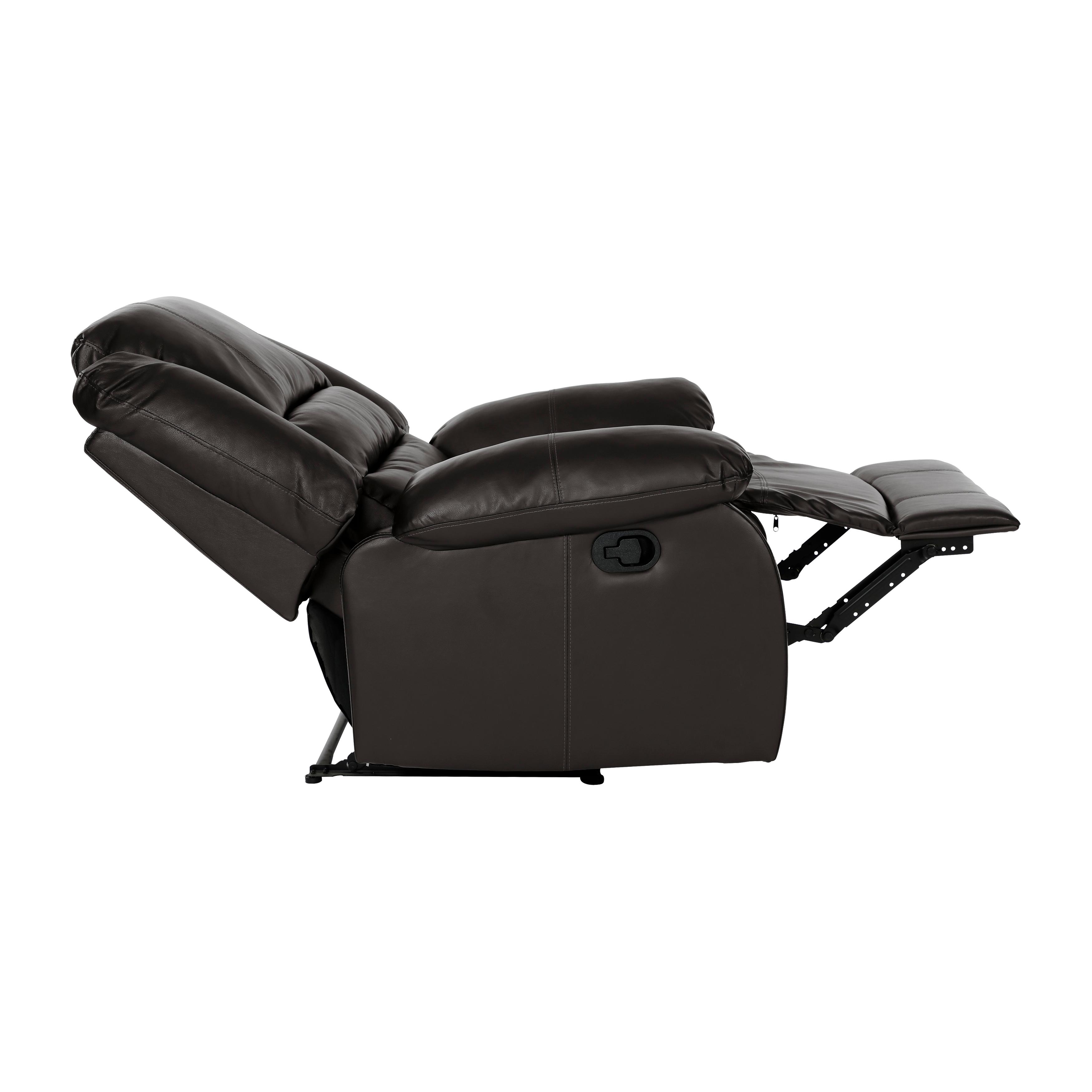 

        
Homelegance Jarita Recliner Chair 8329BRW-1-C Recliner Chair Brown Faux Leather 21326454564246
