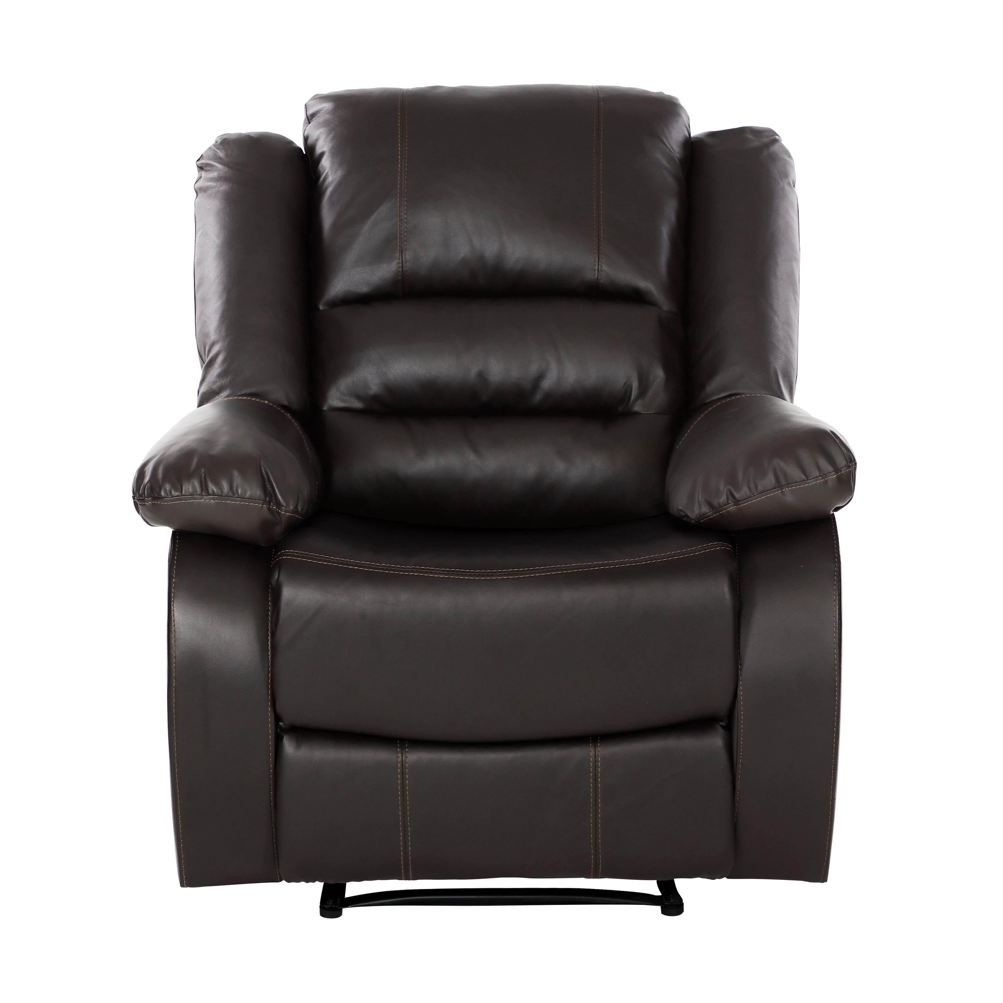 Transitional Recliner Chair Jarita Recliner Chair 8329BRW-1-C 8329BRW-1-C in Brown Faux Leather