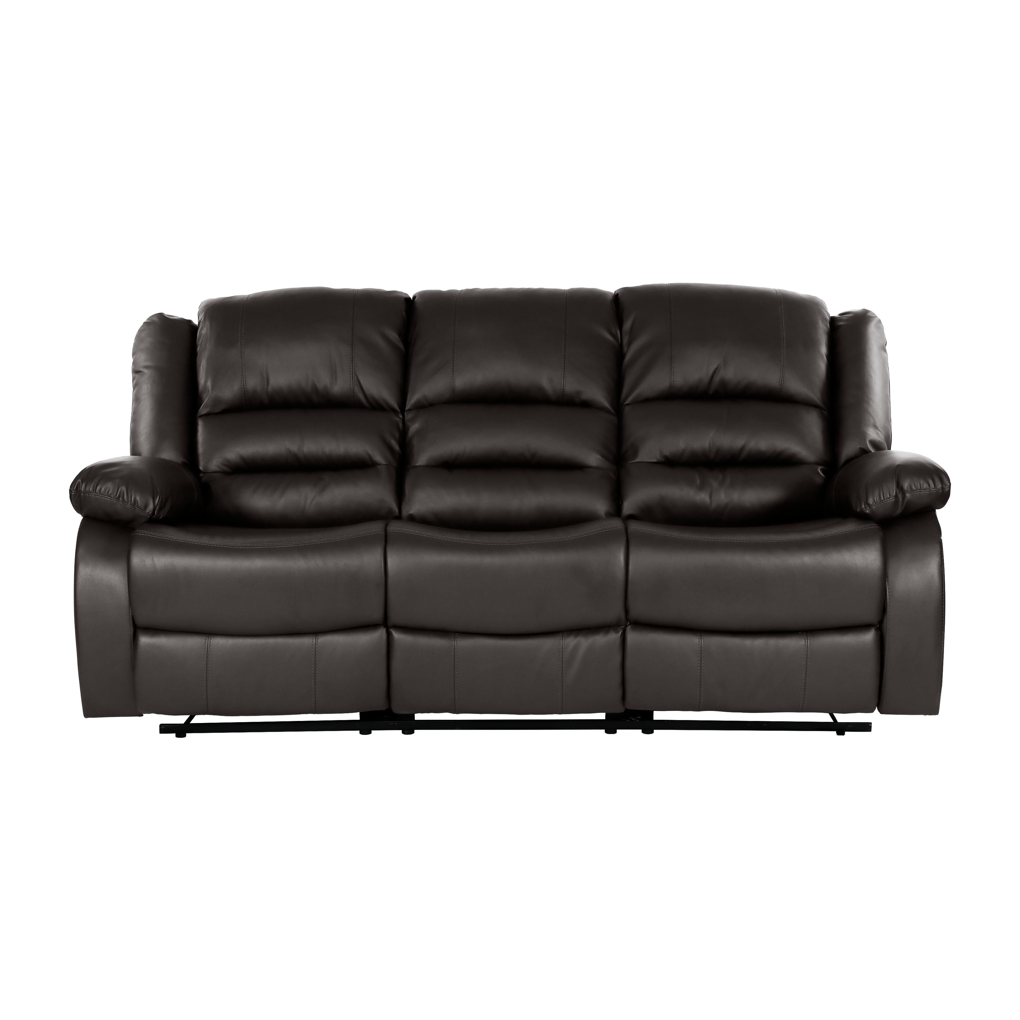 Transitional Recliner Sofa Jarita Recliner Sofa 8329BRW-3-S 8329BRW-3-S in Brown Faux Leather