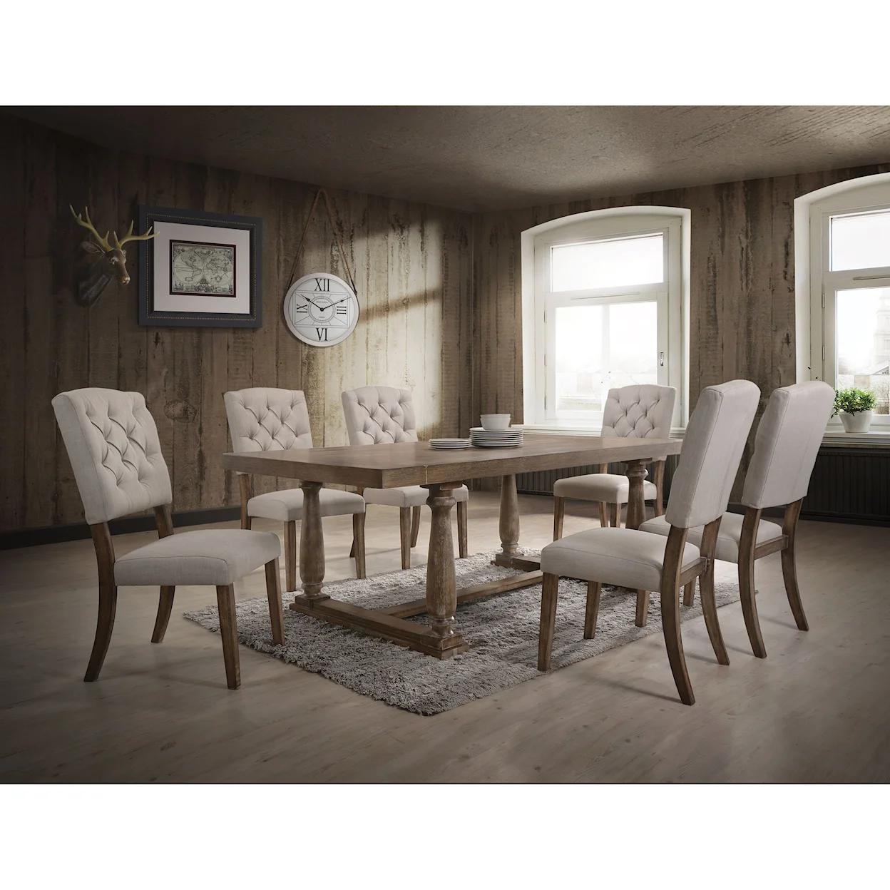 

    
Rustic Oak Wood Dining Room Set 7PCS Acme Bernard 66185-7PCS
