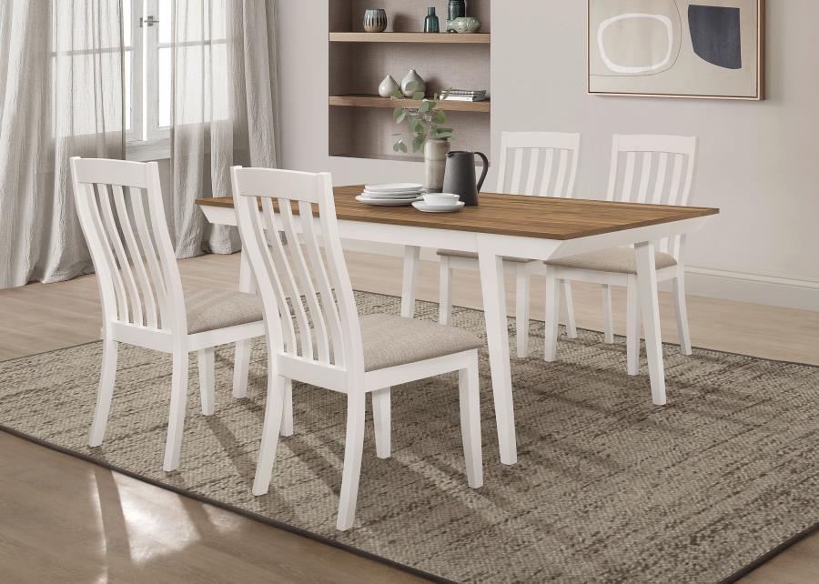

    
Rustic Off White/Natural Acacia Wood Dining Table Set 5PCS Coaster Nogales 122301
