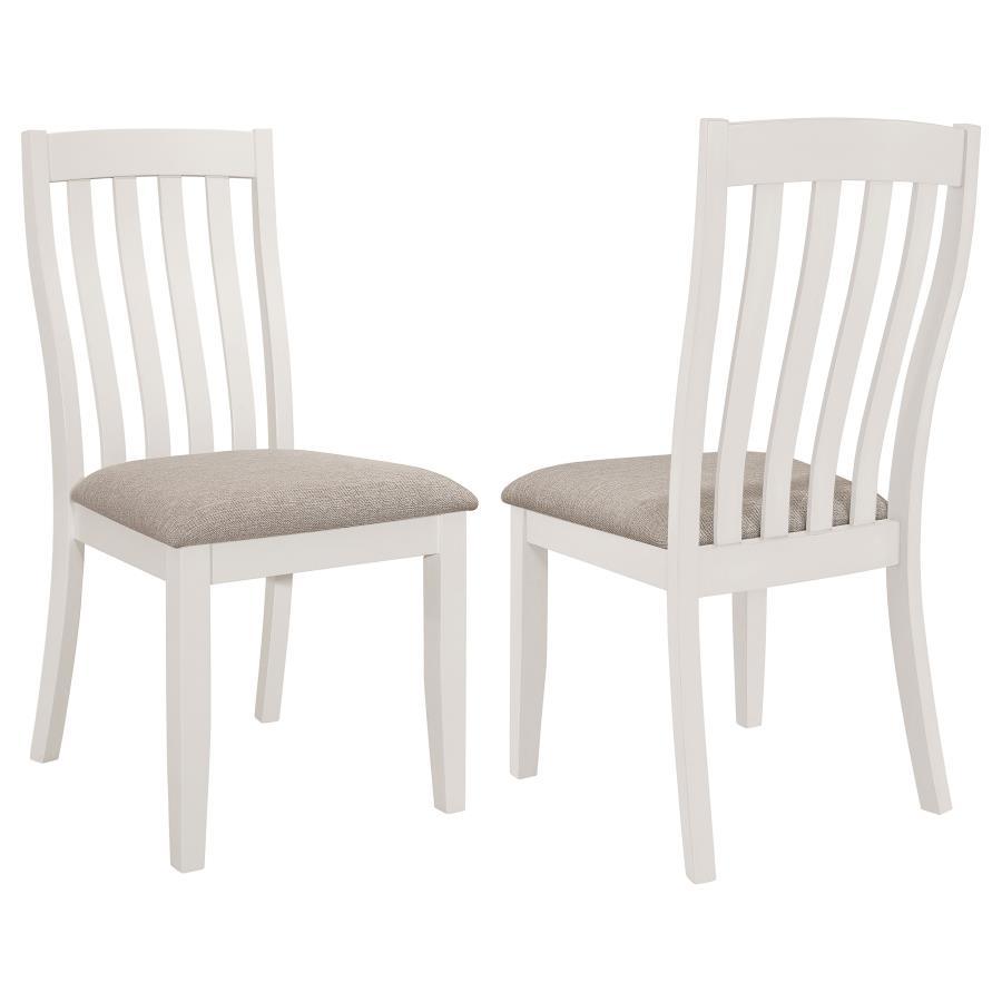 

    
Rustic Off White Wood Side Chair Set 2PCS Coaster Nogales 122302

