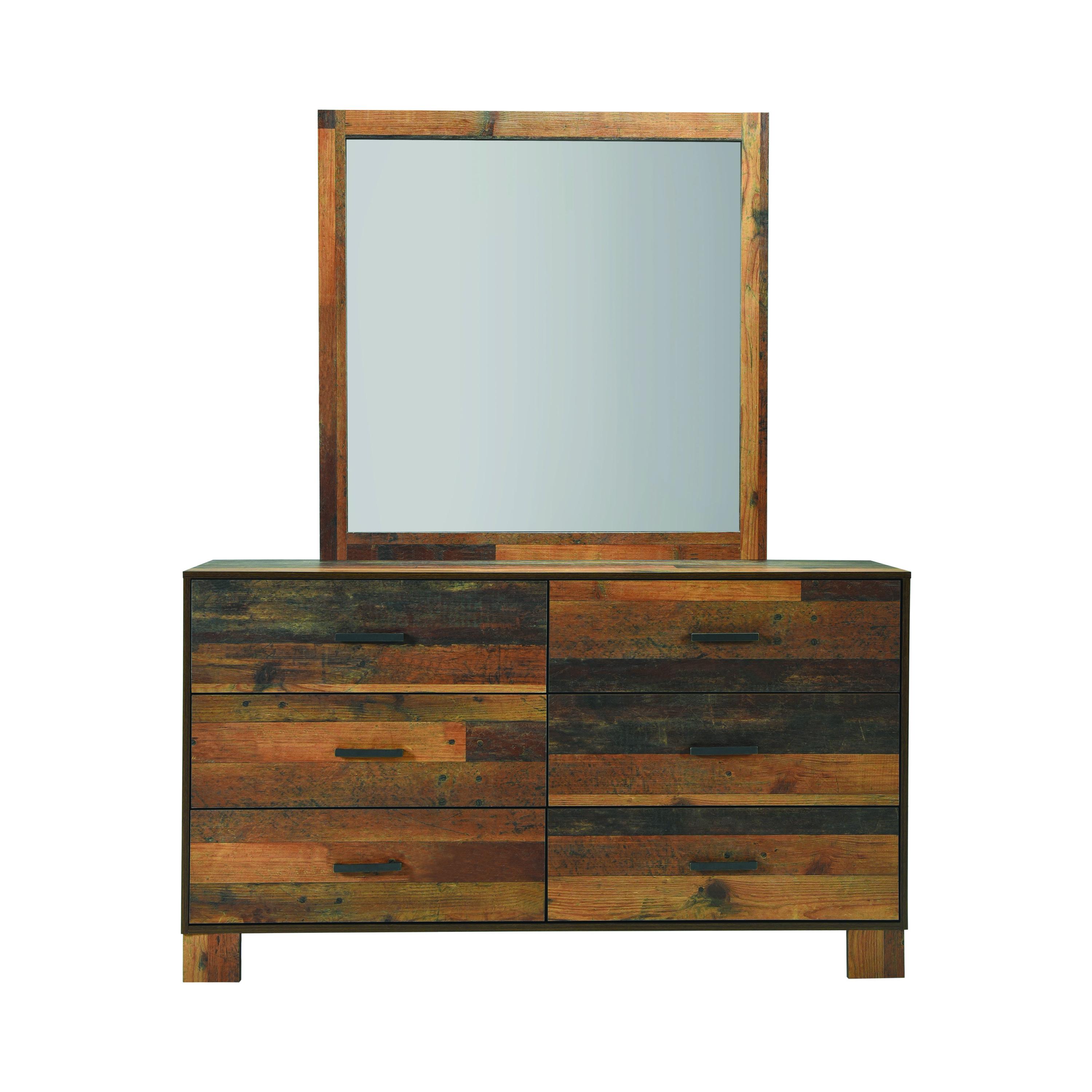 

    
Rustic Pine Finish Wood Dresser w/Mirror Coaster 223143-S2 Sidney
