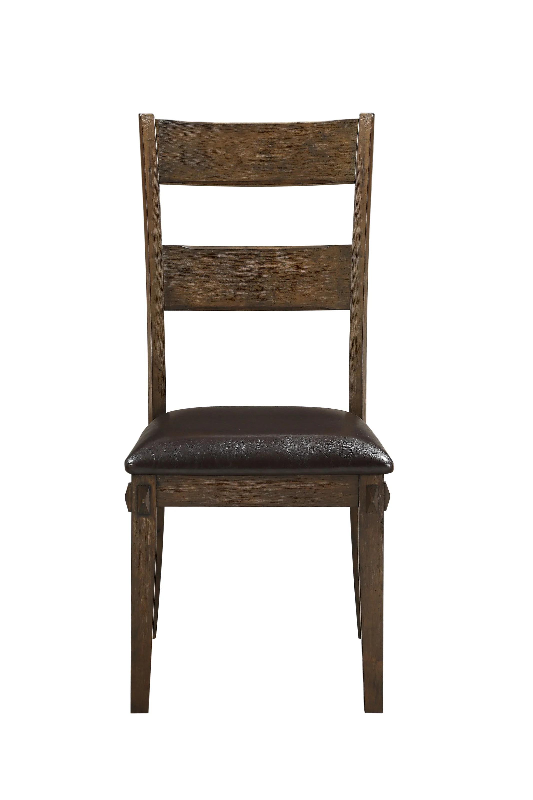 

    
Rustic PU & Dark Oak 2 Dining Chairs by Acme Nabirye 73162-2pcs
