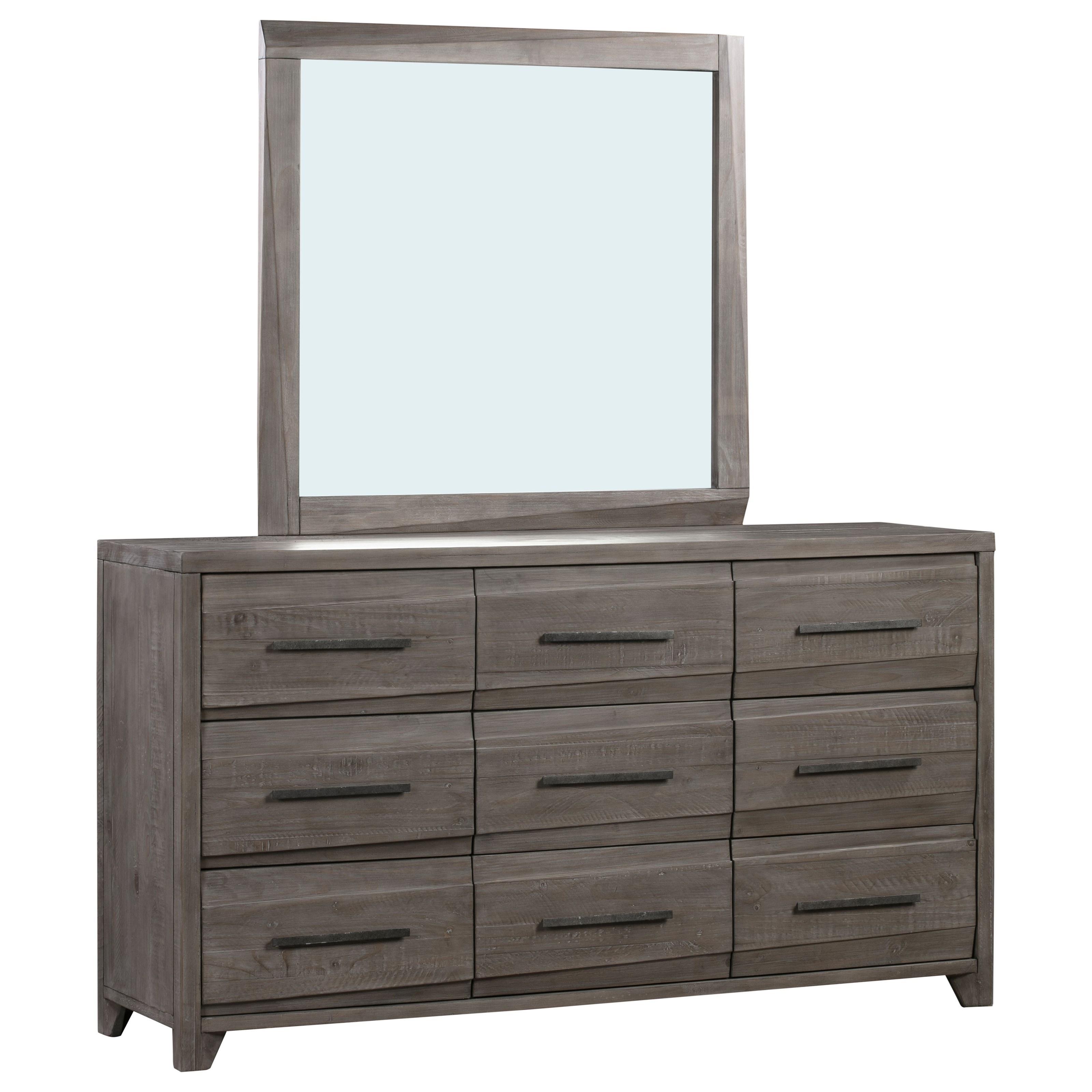 

    
Rustic Style Sahara Tan Finish Dresser & Mirror Set 2Pcs HEARST by Modus Furniture
