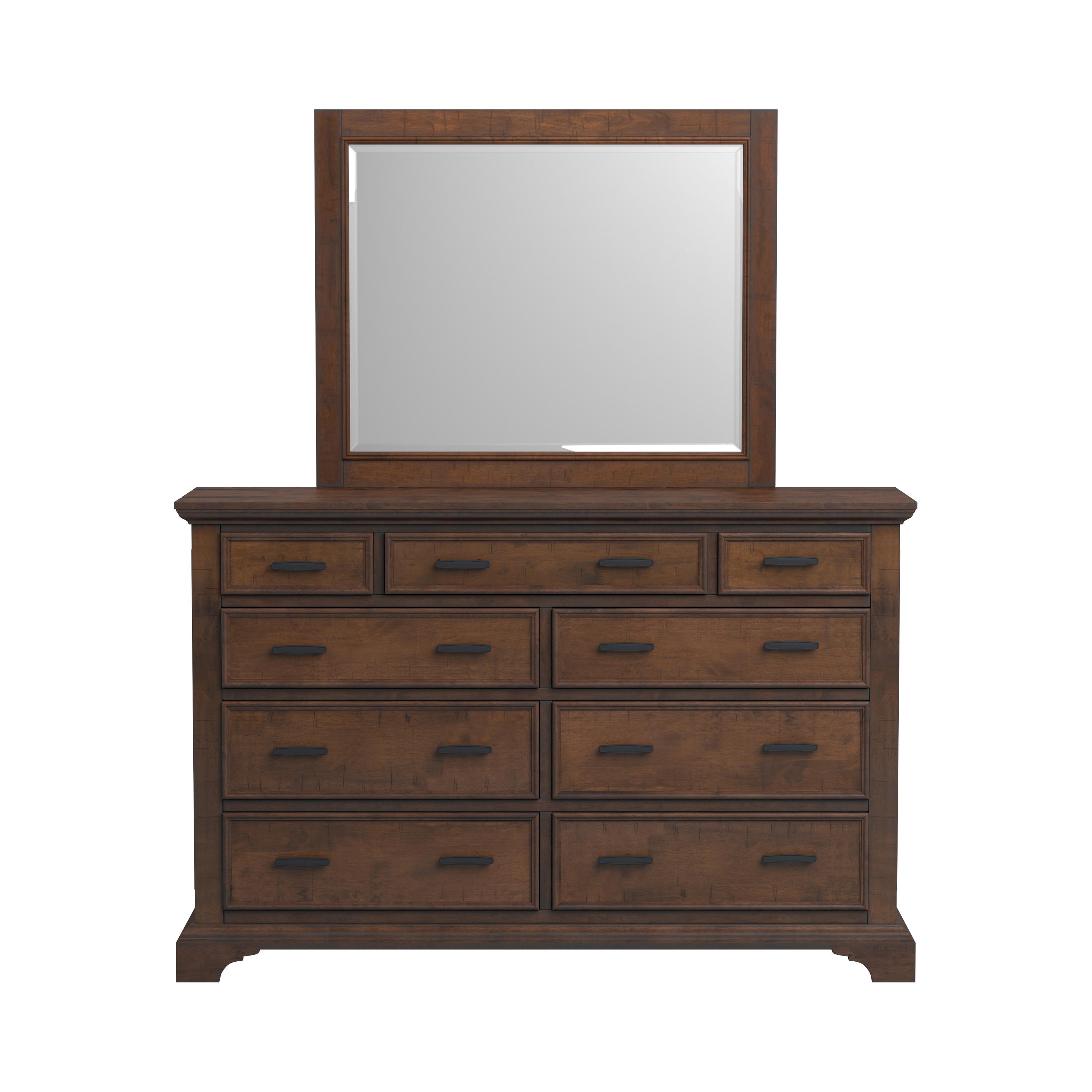Rustic Dresser w/Mirror 203893-2PC Elk Grove 203893-2PC in Brown 
