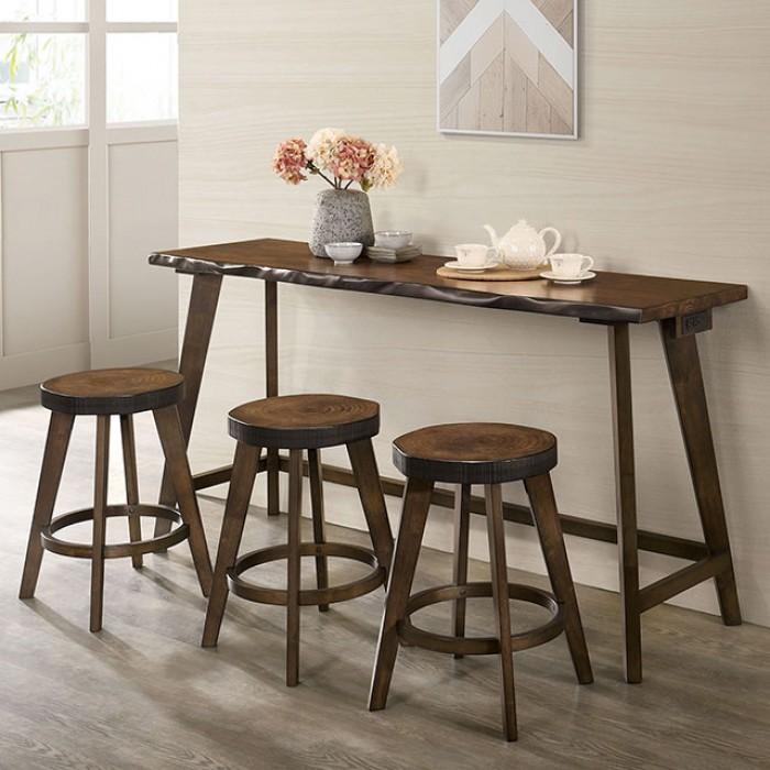 

    
Rustic Walnut Solid Wood Counter Dining Set 4pcs Furniture of America CM3129PT-4PK Missoula

