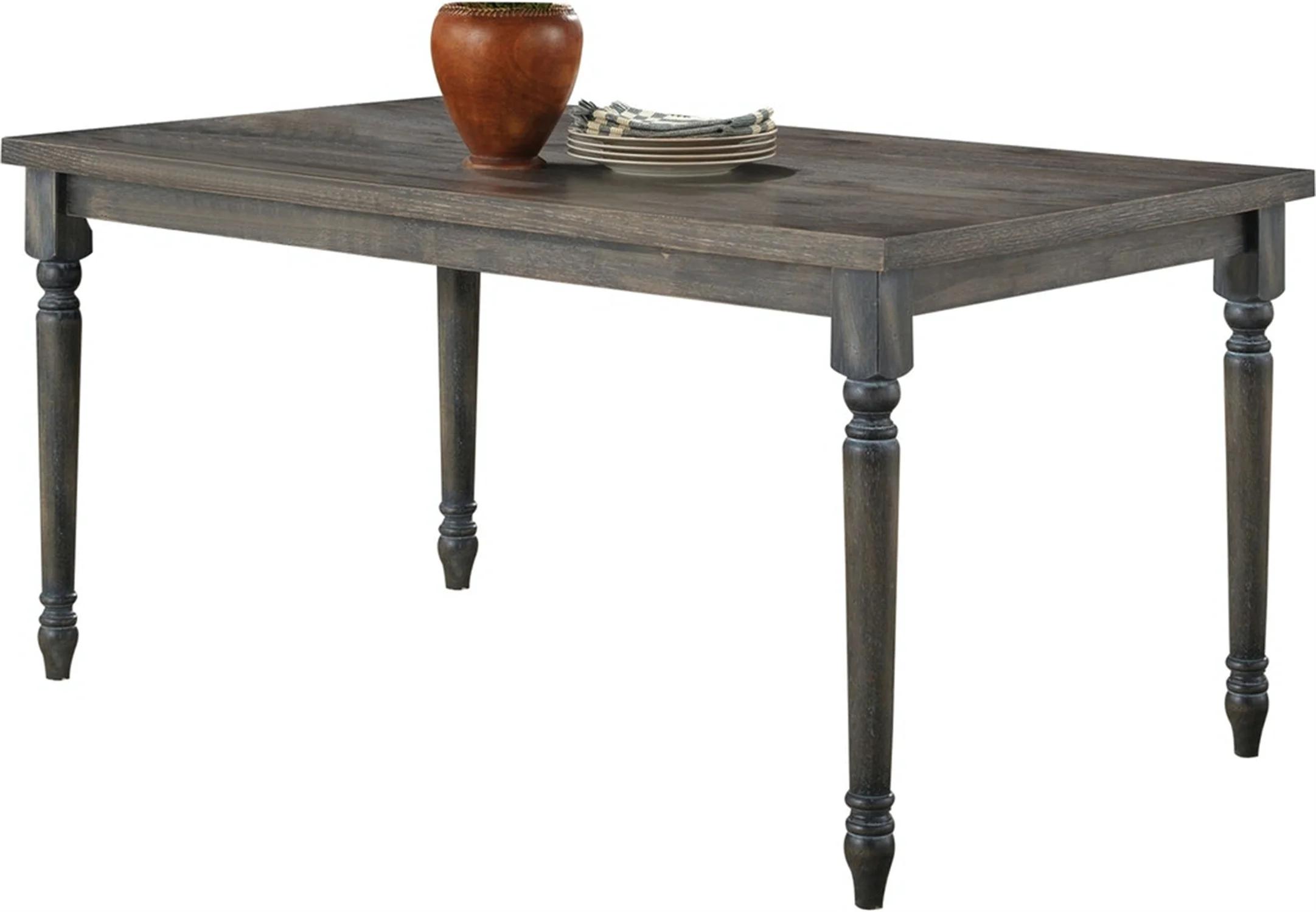 

    
Rustic Weathered Gray Dining Table + 6x Chairs by Acme Wallace 71435-7pcs
