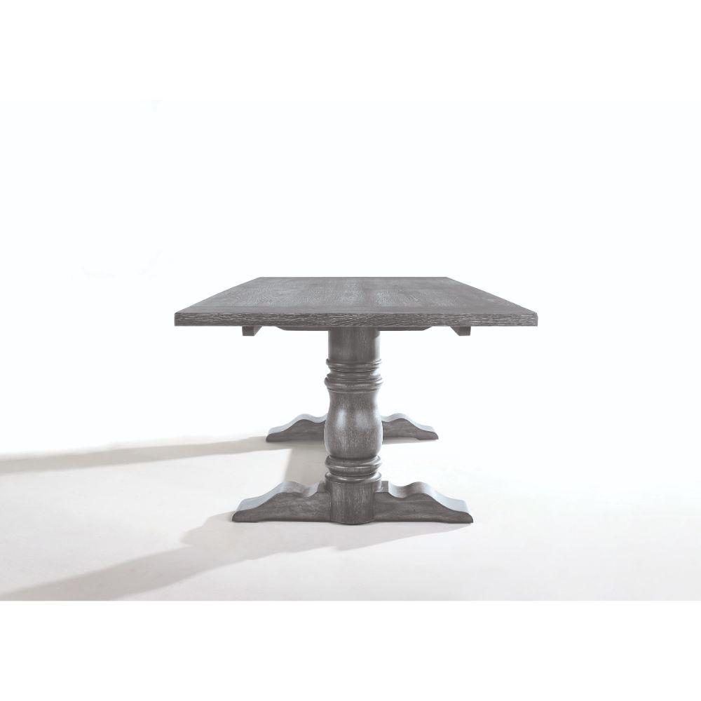

    
Acme Furniture Leventis Dining Table Gray 66180
