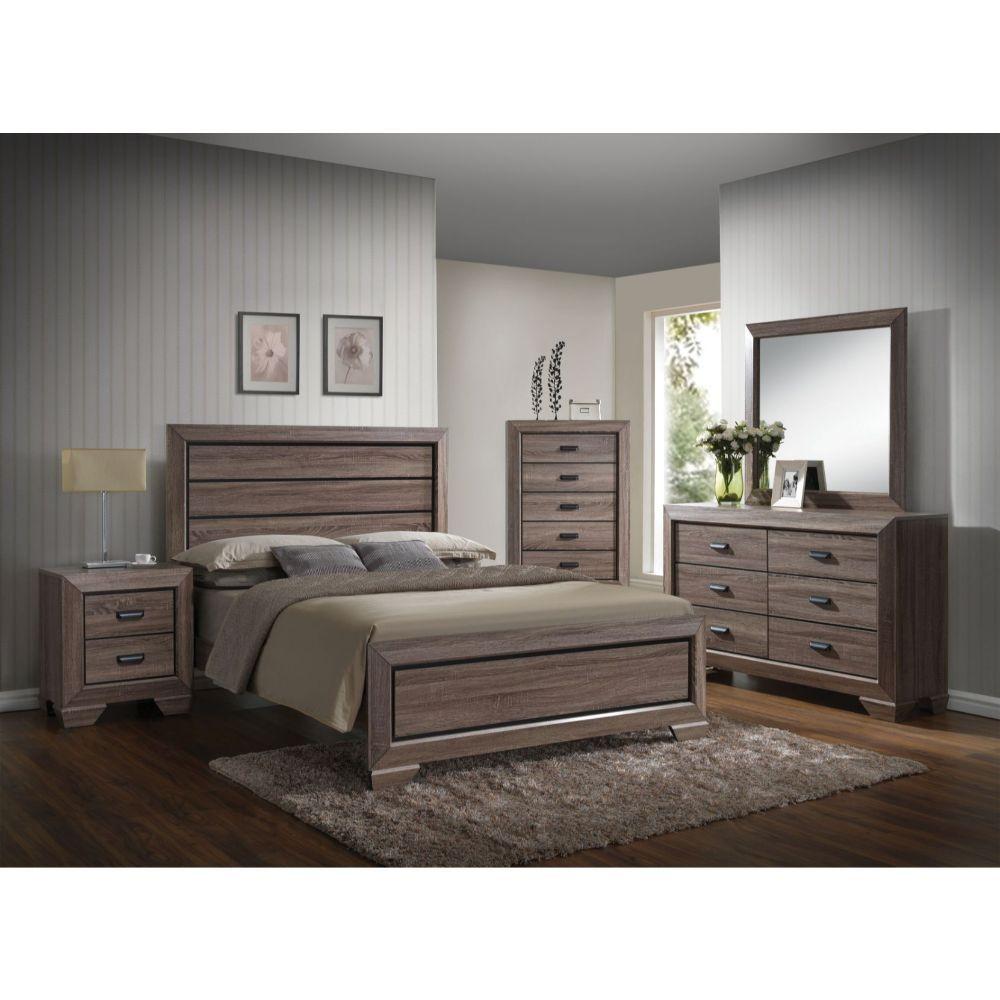Rustic Bedroom Set Lyndon 26020Q-6pcs in Grayish Brown 