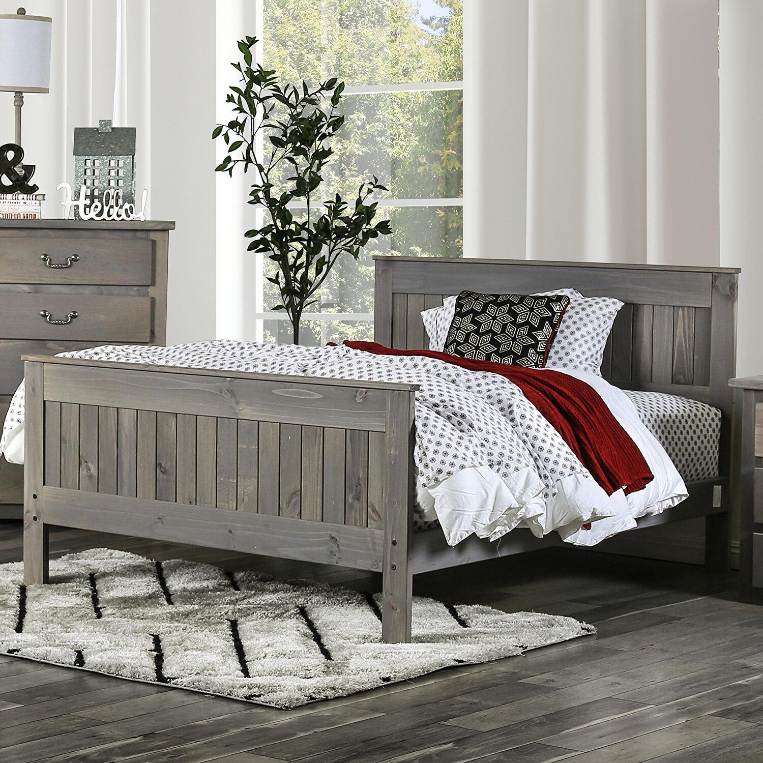 Rustic Panel Bed AM7973-F Rockwall AM7973-F in Gray 