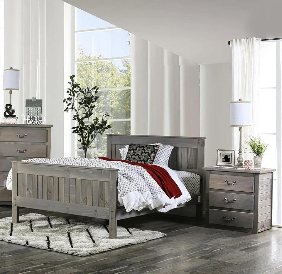 

    
Rustic Weathered Gray Pine Wood Full Bedroom Set 3pcs Furniture of America AM7973 Rockwall
