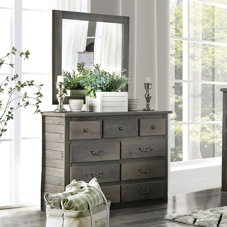 

    
AM7973-Q-5PC Rustic Weathered Gray Pine Wood Queen Bedroom Set 5pcs Furniture of America AM7973 Rockwall
