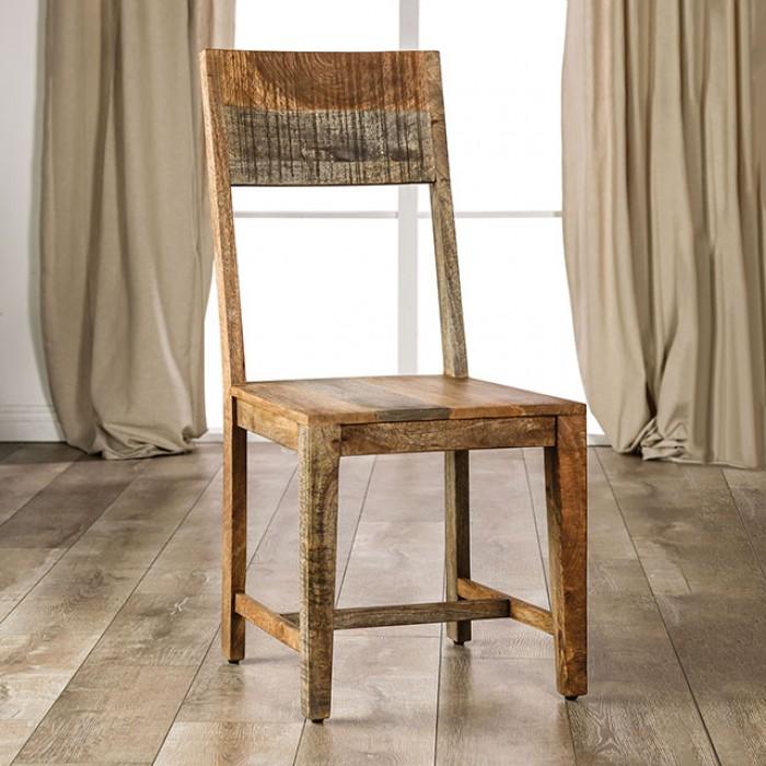 

    
Rustic Weathered Light Natural Mango Hardwood Side Chair Furniture of America FOA51030 Galanthus
