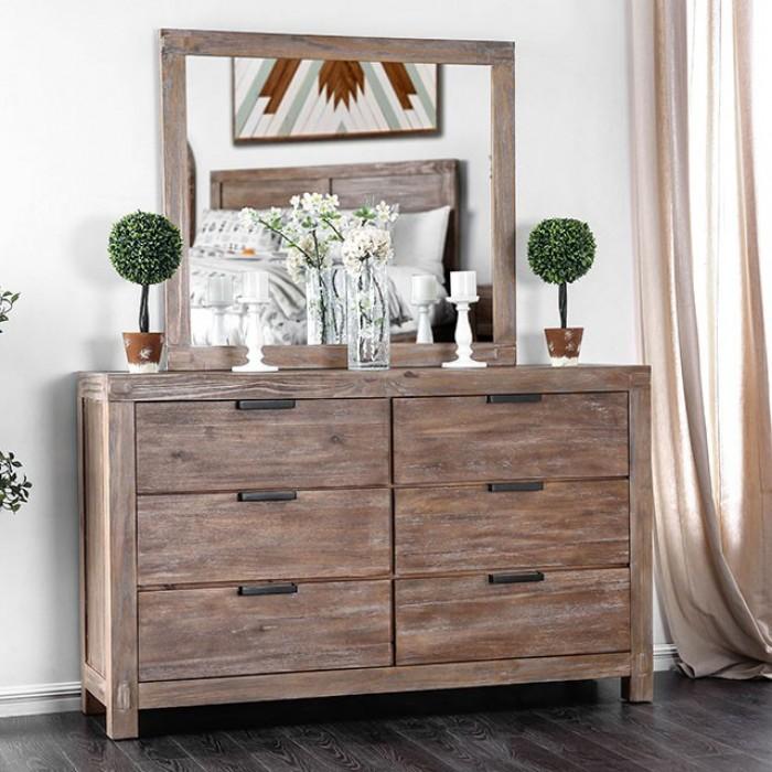 

    
 Shop  Rustic Light Oak Solid Wood Queen Bed Set 6PCS Furniture of America Wynton CM7360-Q-6PCS
