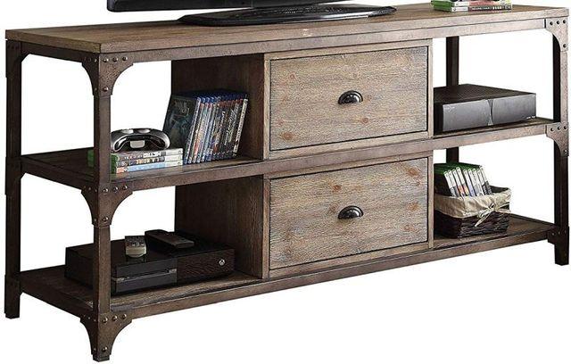

    
Rustic Weathered Oak & Antique Silver TV Stand by Acme 91504 Gorden
